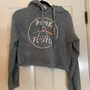 PINK FLOYD Acid Washed Cropped Hoodie size small
